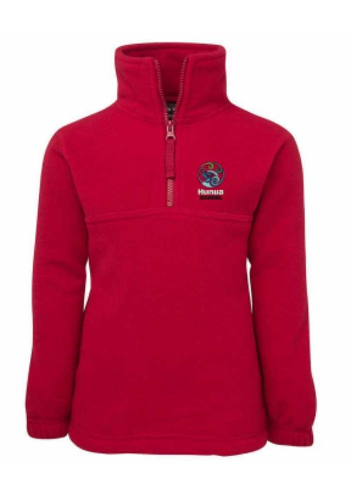 Hunua School 1/4 Zip Fleece Dark Red Kids